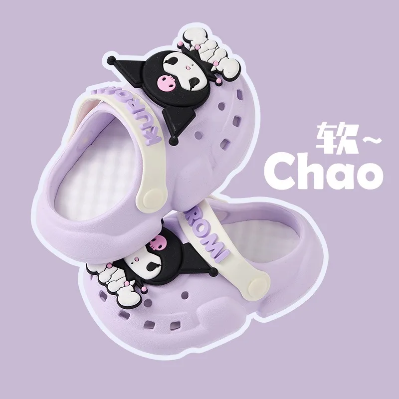 Women Cute Slides Summer Outdoor Sandals Non Slip Cloud Kuromi Cinnamoroll Hole Shoes Fashion Design Hello Kitty Slippers