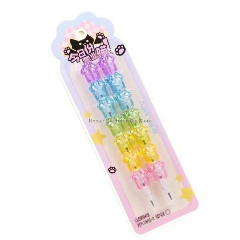 2Pieces Cartoon Pencil Scackable Строительные блоки карандаш для рисунка для написания детей
