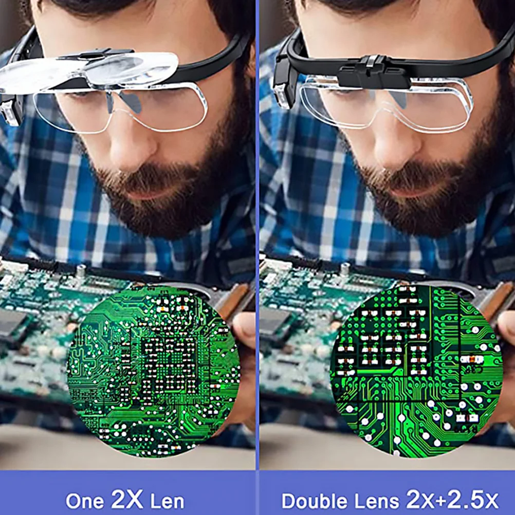 

1 set Multifunctional Magnifying Glass Head-Mounted Led Light For Reading Repairing Jewelry Watch Maintenance Illuminated Abs