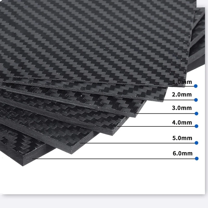 500x600mm Full 3K Carbon Fiber Plate Sheet High Strength Carbon Board Panel Thickness 1.0mm 1.5mm 2mm 2.5mm 3mm 4mm 5mm