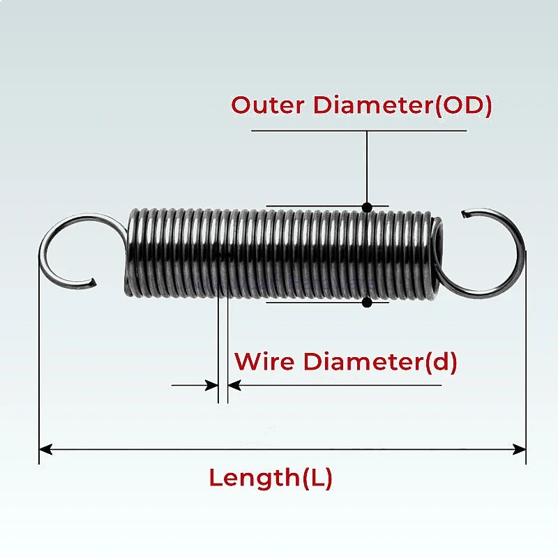 

Yiqianyuan 1Piece 65Mn Open Hook Tension Spring Wire Dia 1.8/2mm O Hook Extension Spring OD 10-18mm