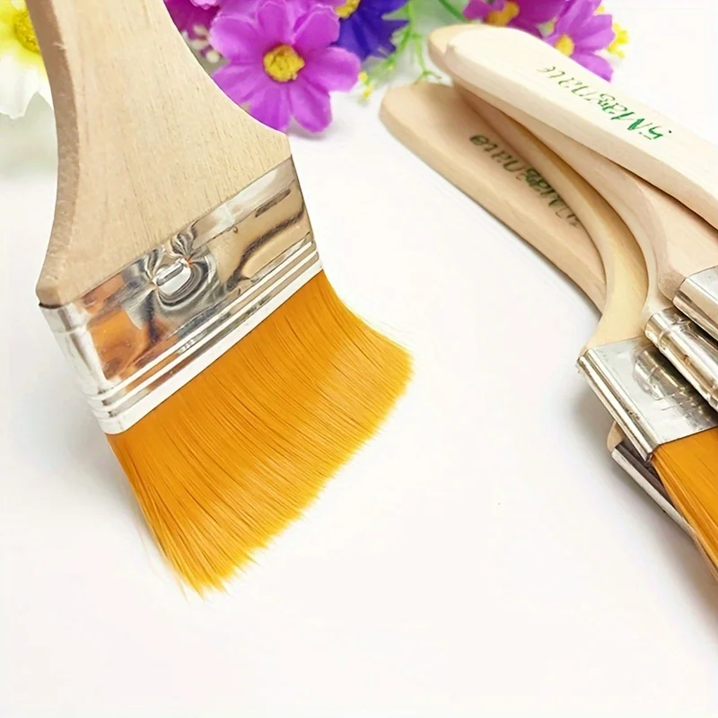 12pcs/set Nylon Bristles Oil Painting Board Brush Barbecue Brush Large Medium Small Paint Bristles Brush Art With Children's