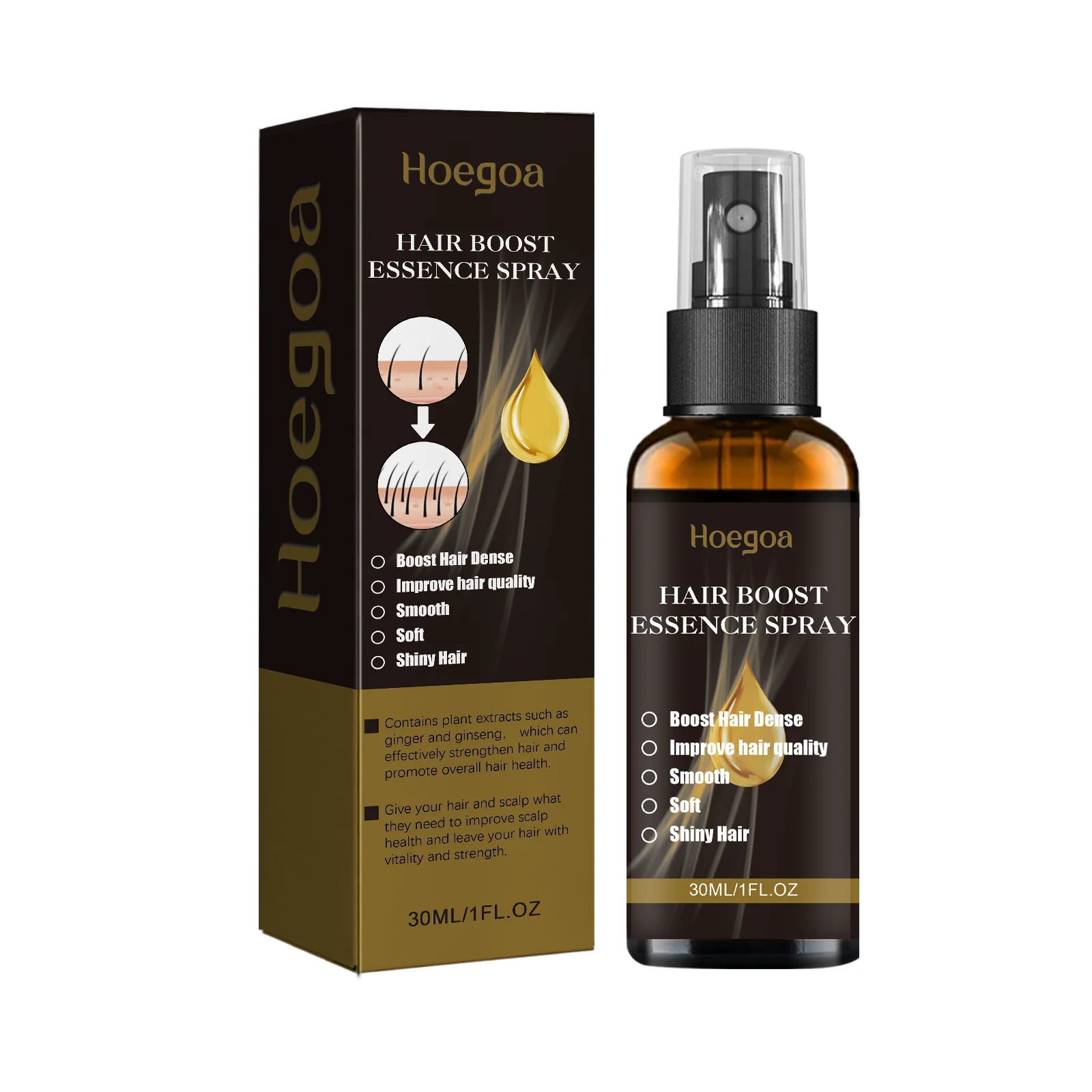 

Hoegoa Hair Enhancement Spray AntiLoss Hair Enhancement Repair Strong And Dense Hair Treatment Spray 1pcs