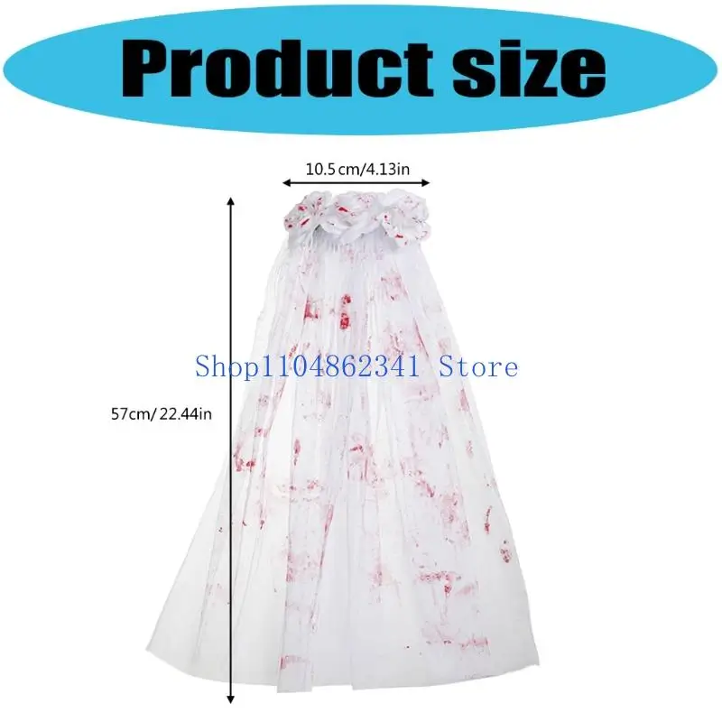 5asd ホーンテッドブラッドスプラッタデザインメッシュショールかぶと快適なロールプレイアクセサリーハロウィンやコスチュームボール用