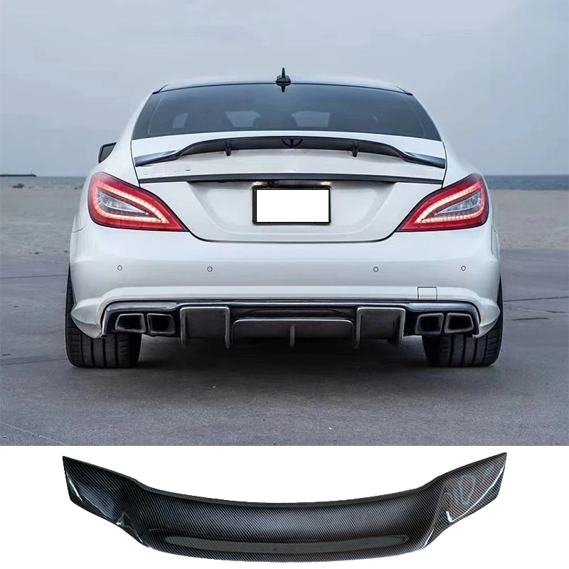 

For Mercedes CLS Class W218 AMG Spoiler Gloss Black Carbon Fiber Rear Trunk Spoiler Wing R Style 2011 2012 2013 2014 2015 2016