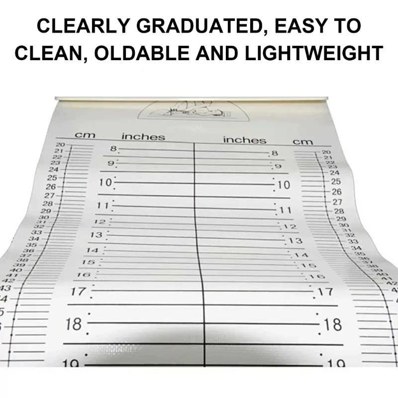 Infant Growth Tracking Mat, Baby Infantometer Height Ruler Foldable Height Ruler