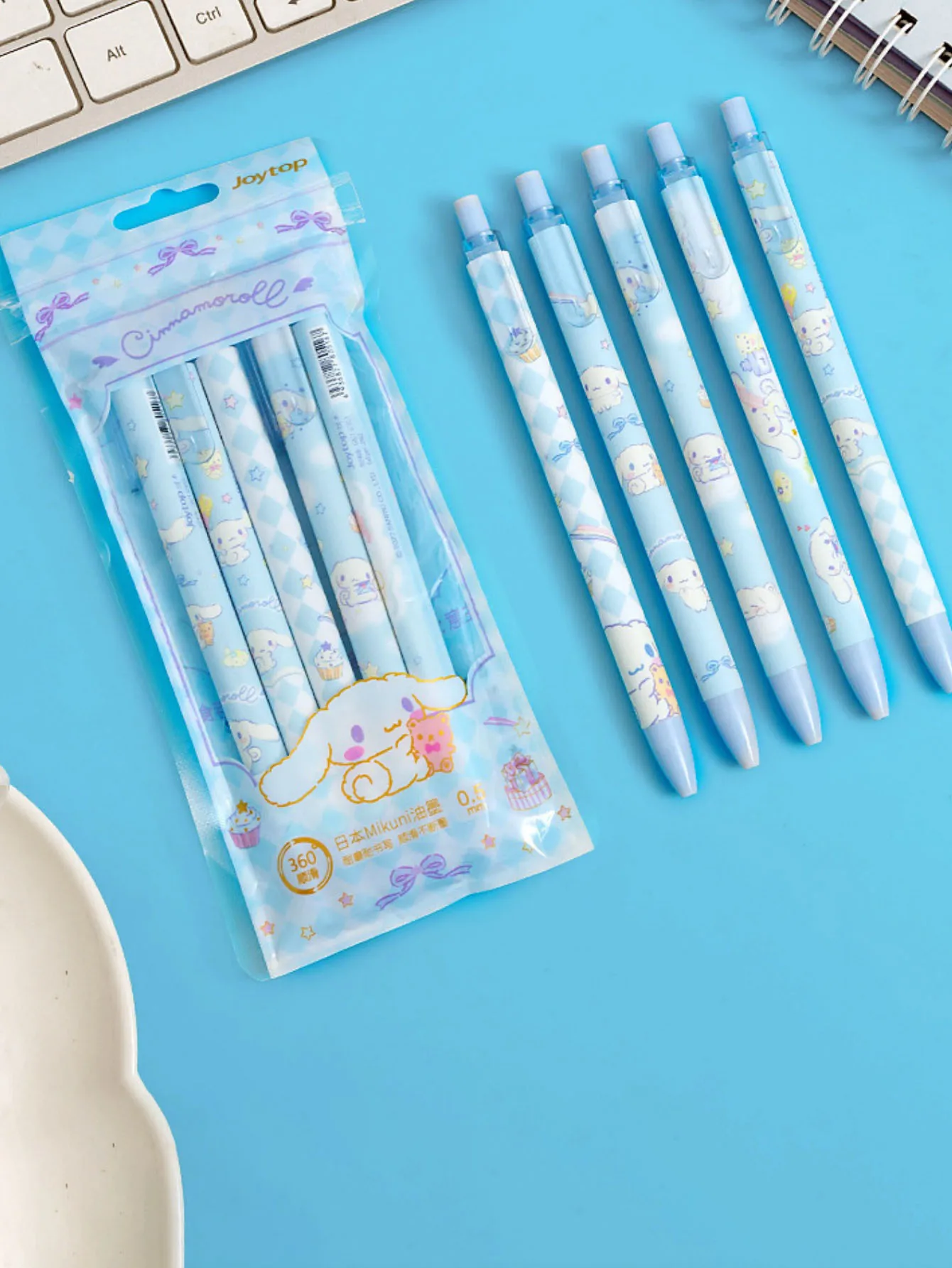 4/5/6 Stück/Set 0,55 mm Sanrio Kuromi Cinnamoroll Melody Kawaii Druck-Neutralstift-Box Cartoon Niedlicher Druckstift – Detail 9