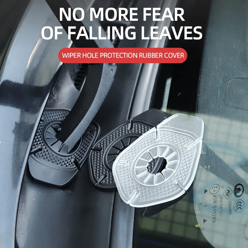 2Pcs Universal Car Windshield Wiper Arm Hole Protective Cover Silicone Wiper Bottom Prevent Debris Leaf Falling Dustproof Pad