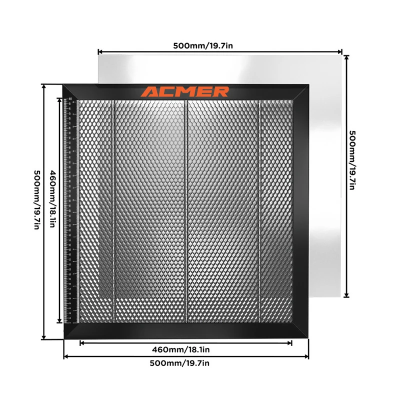 ACMER Wabenbett Arbeitstisch Panel Universal Board mit Erhöhungspad Desktop Schutz Wärmeableitung für Lasergravierer