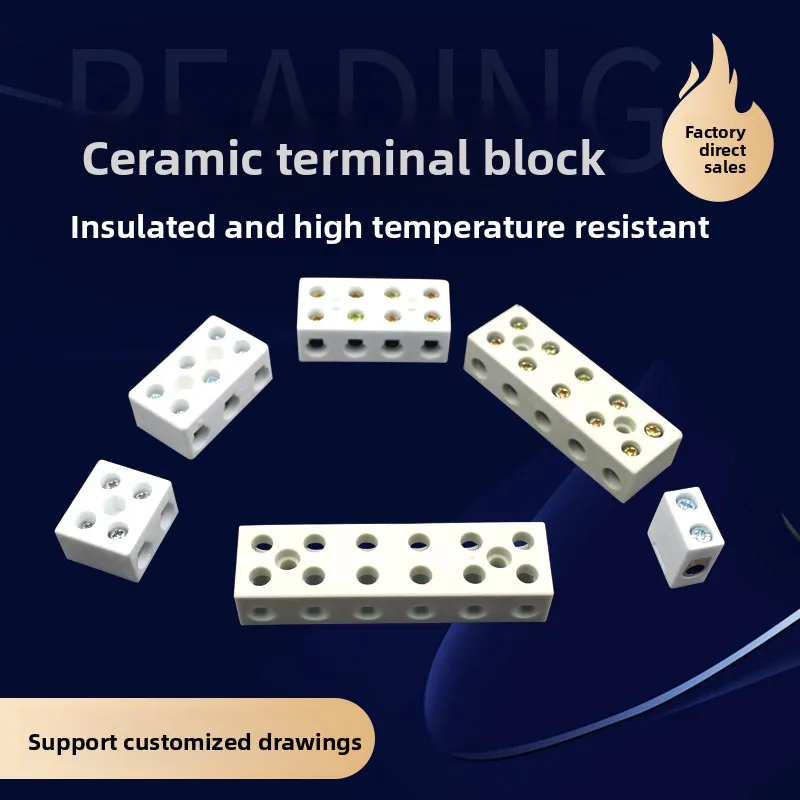 

Ceramic Terminal Block, High-Temp & High-Power, Screw-Type Connector