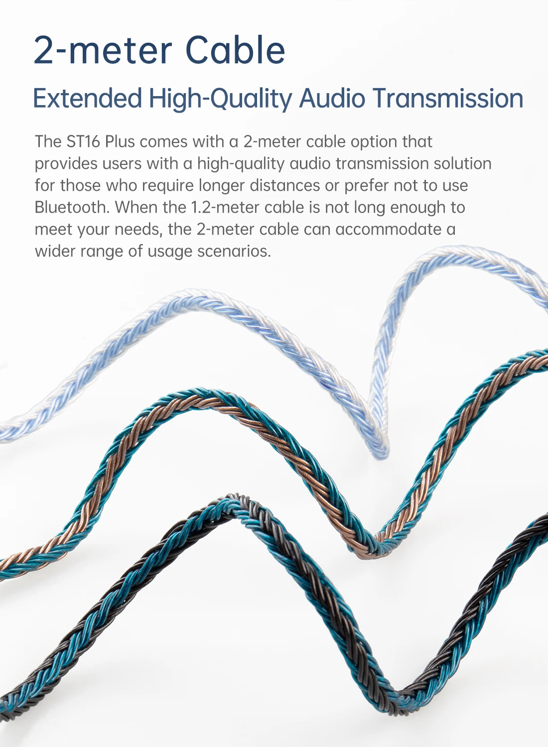 KBEAR ST16 Plus Kristall 16 Kerne 2M Lange Upgrade Kabel 2PIN/QDC/MMCX/TFZ Ohrhörer Stecker für KZ ZSN PRO Kopfhörer HIFI Headset – Detail 2