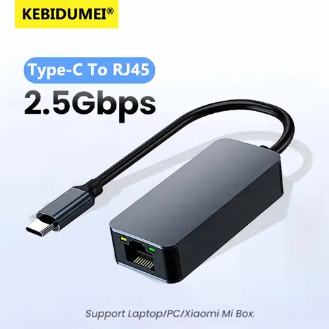 2500Mbps USB 3.0 Type-C To RJ45 Network Card 2.5G Adapter Gigabit Ethernet Converter Lan Hub For PC Laptop For Windows 8.1/10/11