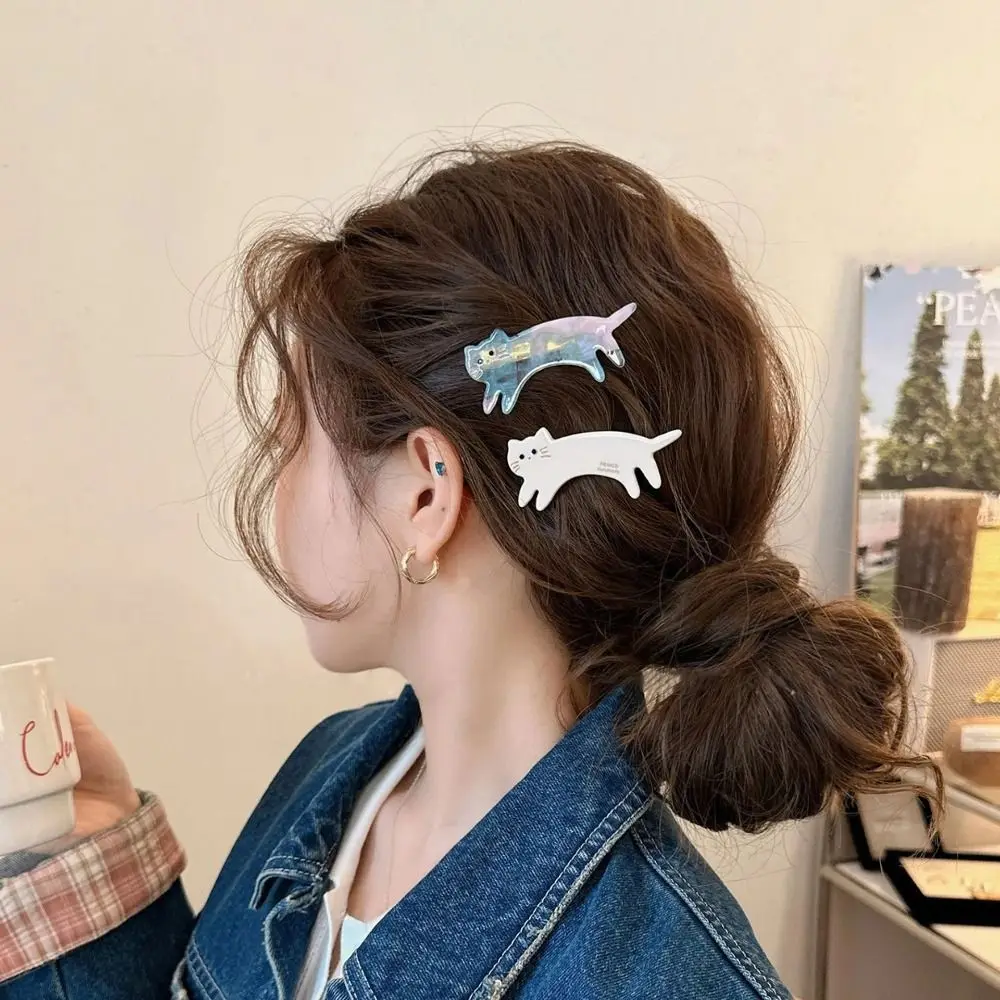 

Kitten Cat Shaped Hair Clip Acetic Acid Geometry Animals Hairpin Korean Style Headwear Hair Accessories Cute Side Clip Girls
