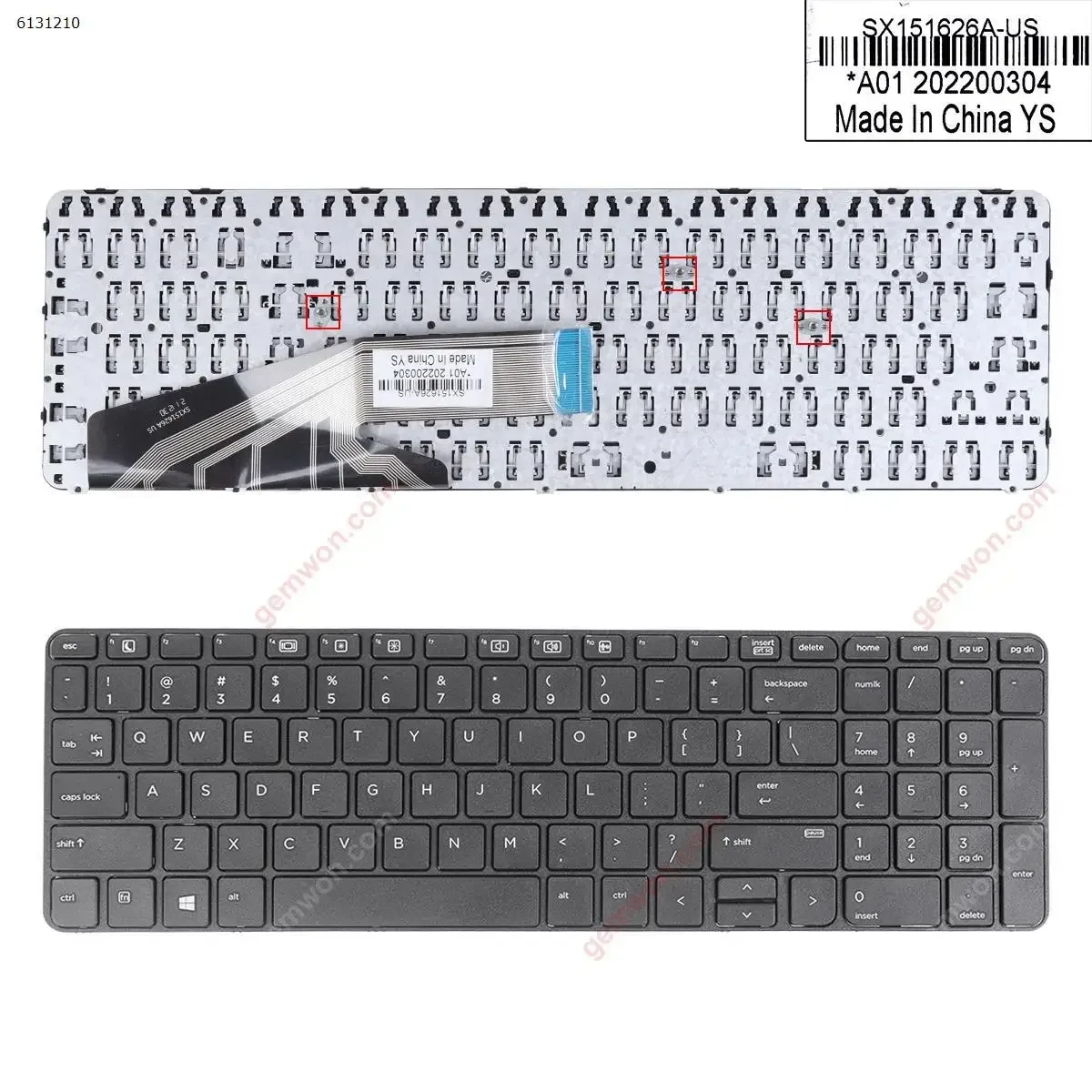 

Клавиатура ноутбука США для HP ProBook 450 455 470 G3, черная рамка