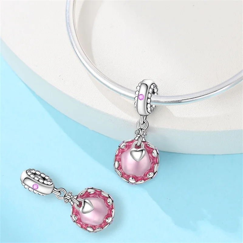 

925 Sterling Silver Flower Ball Wish Bottle Charms Pendant Fit 3mm Original Bracelet DIY Women Exquisite Birthday Jewelry Gifts