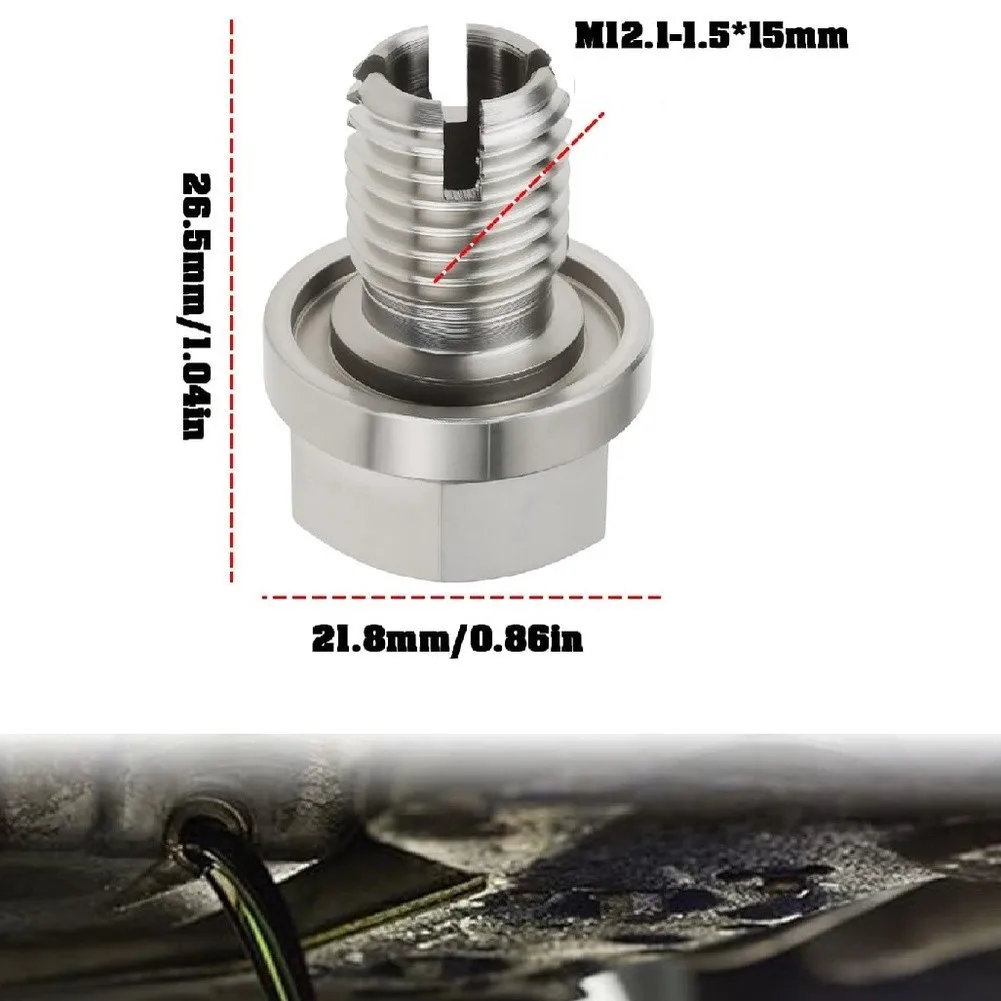 Automotive Oil Pan Repair Kit M16x1.5 Stainless Steel Self Tapping Bolt with Inner Sealing Bolt for Thread Restoration