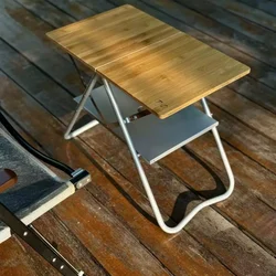 Camping Wood Table Wooden Folding Table Lightweight Camping Table Bamboo Wood Table Picnic Dining Desk Cool Camping Gear New