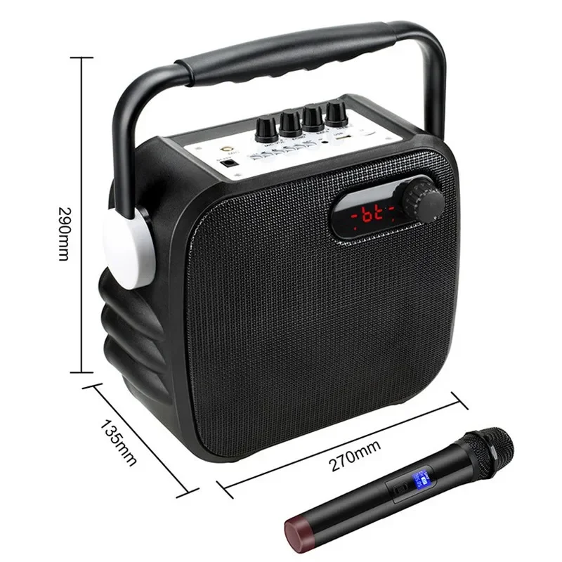 OutdoorKaraoke OK Music Box Subwoofer Stereo Bluetooth Speaker with Wireless Microphone AUX TF Card U Disk MP3 Pplayer Recording