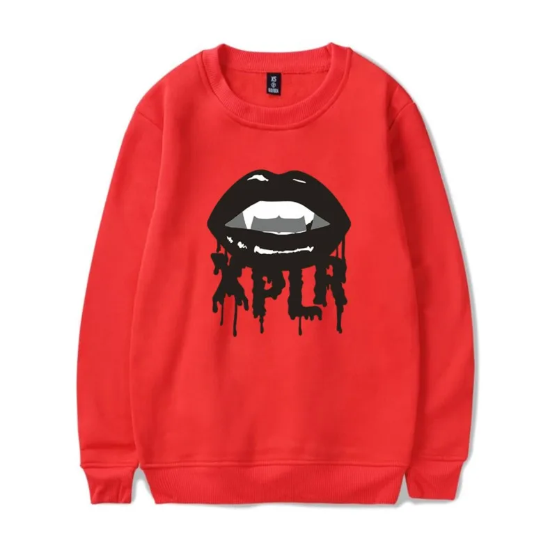 

XPLR Fangs Long Sleeve Crewneck Sweatshirt Merch Winter For Women/Men Unisex O-neck Hiphop Streetwear