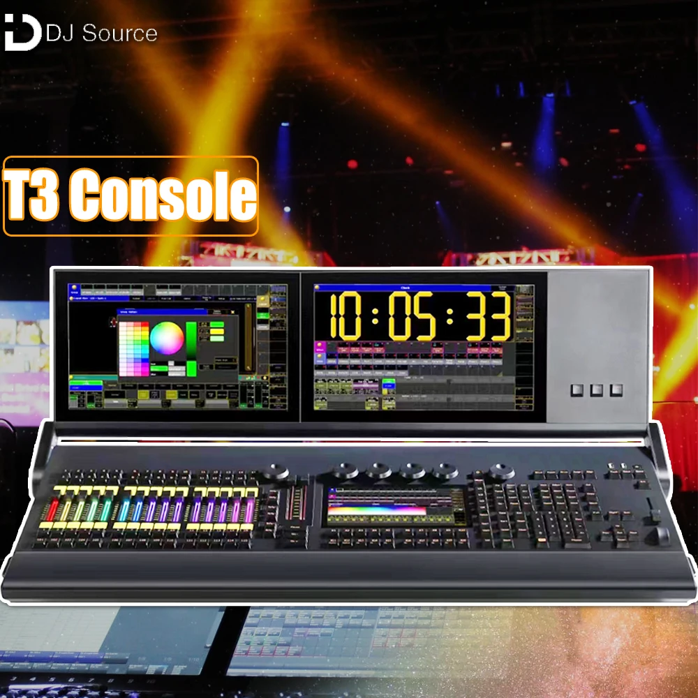 T3 ONPC System RGB Command Wing Fader Wing Stage Lighting Console Electric Fader I7 CPU With Backlight DMX512 DJ Bar Moving Head