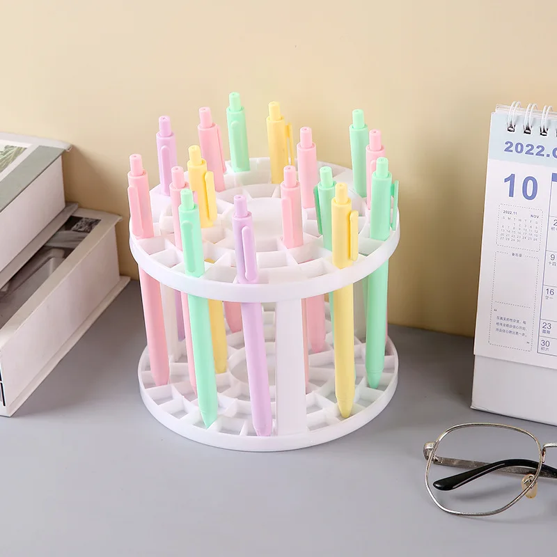 New Portable 49 Holes Paint Brush Pen Holder Watercolor Paint Brush Holder Stand Painting Supplies for Students Desk Organizer