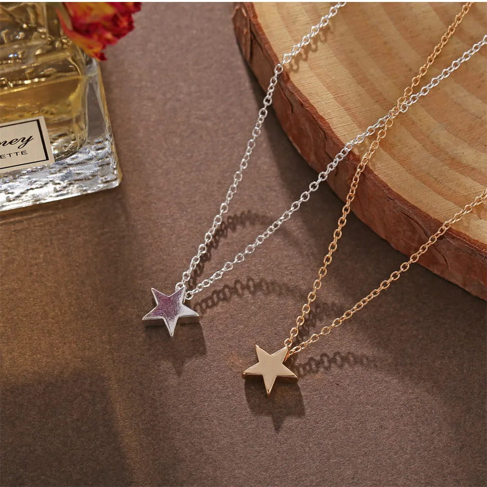 

Star Pendant Necklace Golden Delicate Creative Clavicle Chain Simple Fashion Neck Chain for Woman Elegant Gift