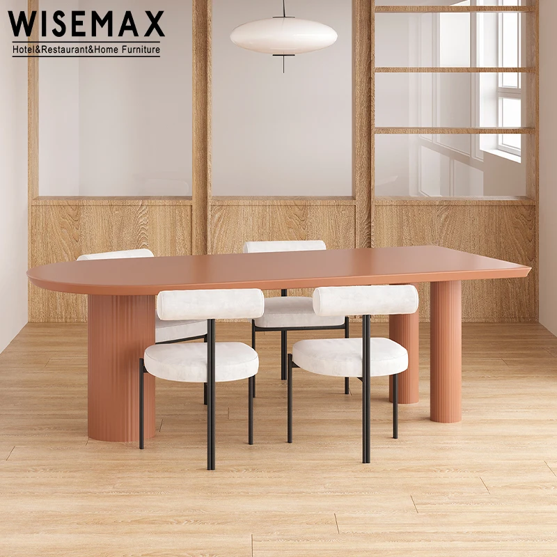 WISEMAX FURNITURE hotsale Italian dining room furniture solid wood table black white dining table for hotel home