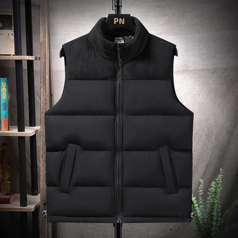 Outdoor High-quality Sports Fitness Running Windproof Warm Sleeveless Vest Fashionable Versatile Trendy and Thick Corduroy Vest