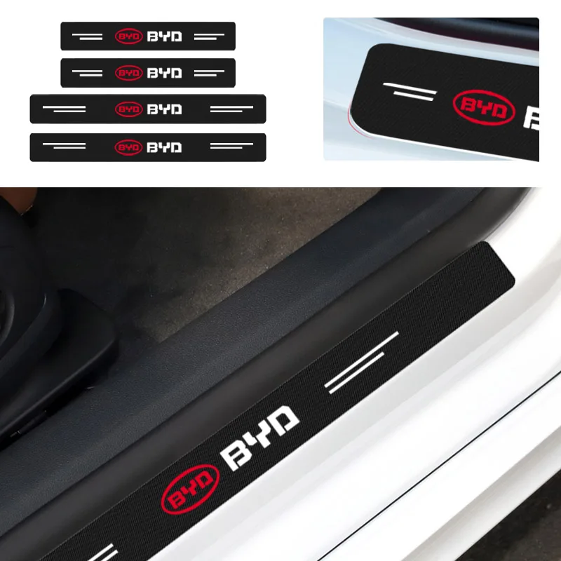 

For BYD Atto 3 Seal Seagull Dolphin Act 3 Tang F3 E6 Yuan Song Plus 4Pcs Carbon Fiber Car Doorsill Stickers Protect Film Styling