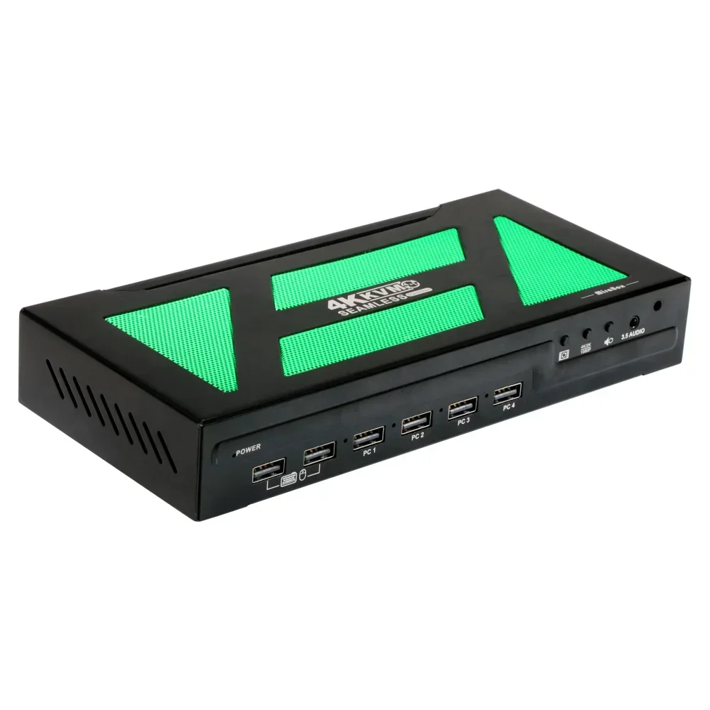 4K KVM Switch 4 Ports HD USB Switch 4x1 HDM Switch Quad MultiView Switcher