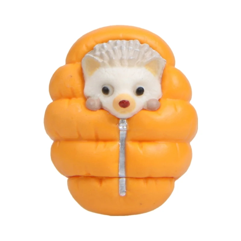 Cartoon Miniature Hedgehog Wrap in Bag Toy Ornament for Nursery Desk Decoration