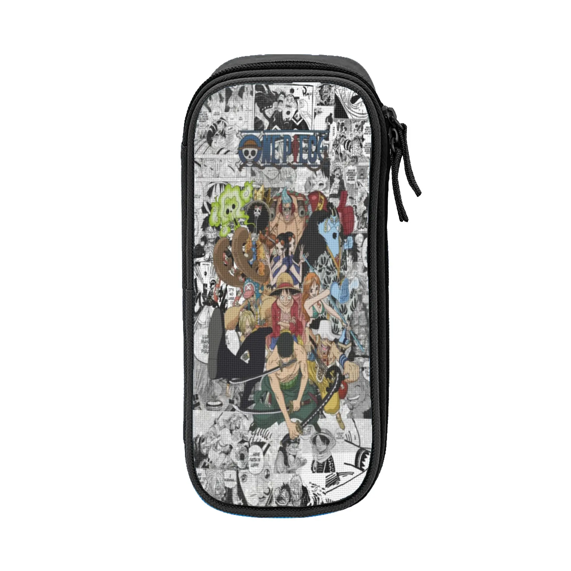 Large Capacity Pencil Pouch o-one-piece-e onepiece luffys Office Supplies Double Layer Pencil Box Girl Makeup Bags