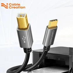 CableCreation-Cabo de impressora Scanner, USB C para USB B 2.0, Epson, HP, Canon, Samsung, Irmão, Teclado, Piano Digital