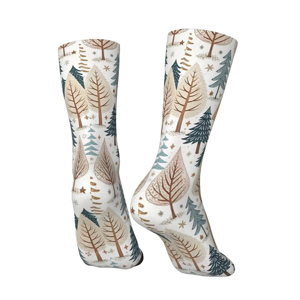 All Seasons Retro Forest Tree Pattern Socks Harajuku Crew Socks Funny Stockings for Men Women Valentine's Day Gifts