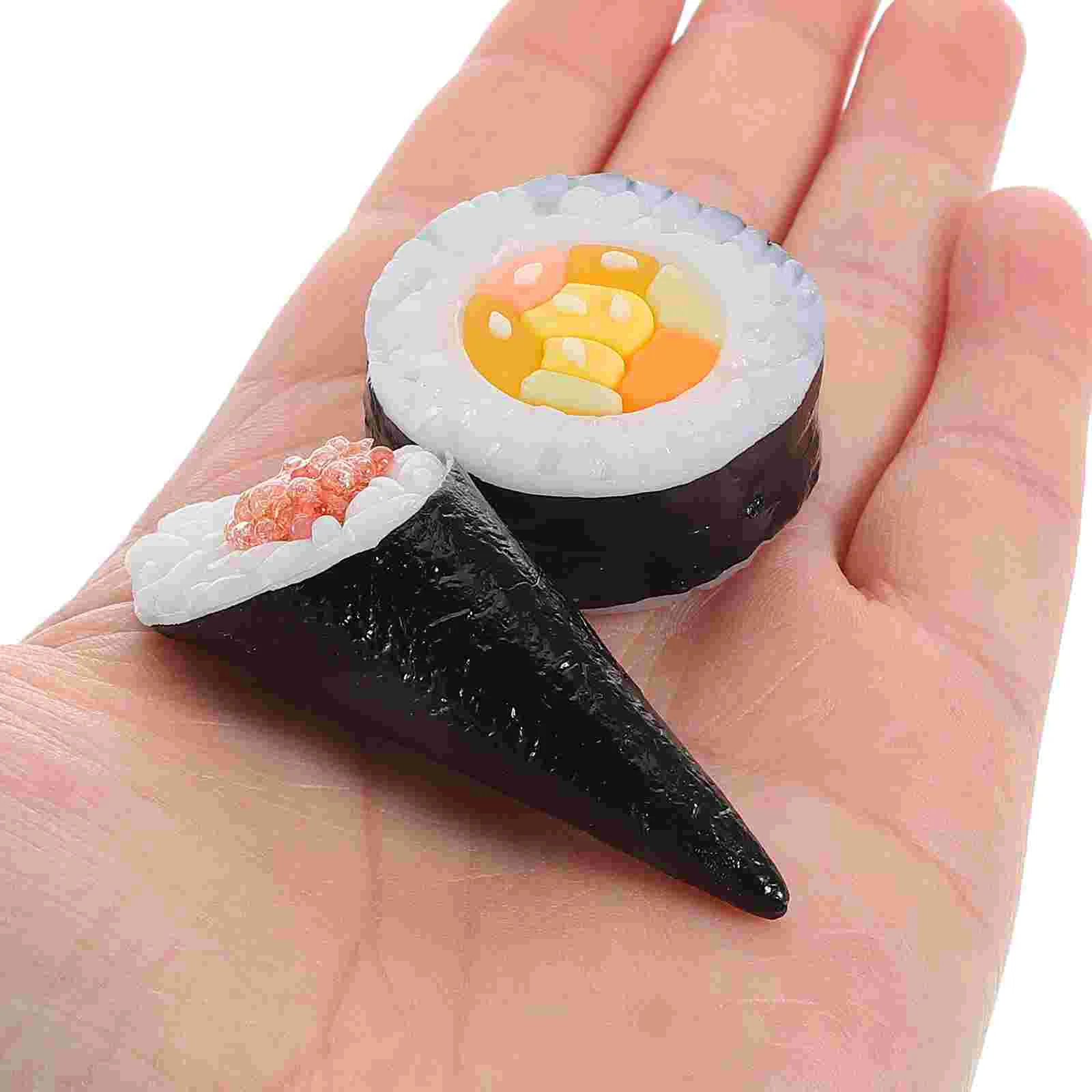 4 Pcs Sushi Model Photo Props Salmon Birthday Decorations Food Simulation Lifelike