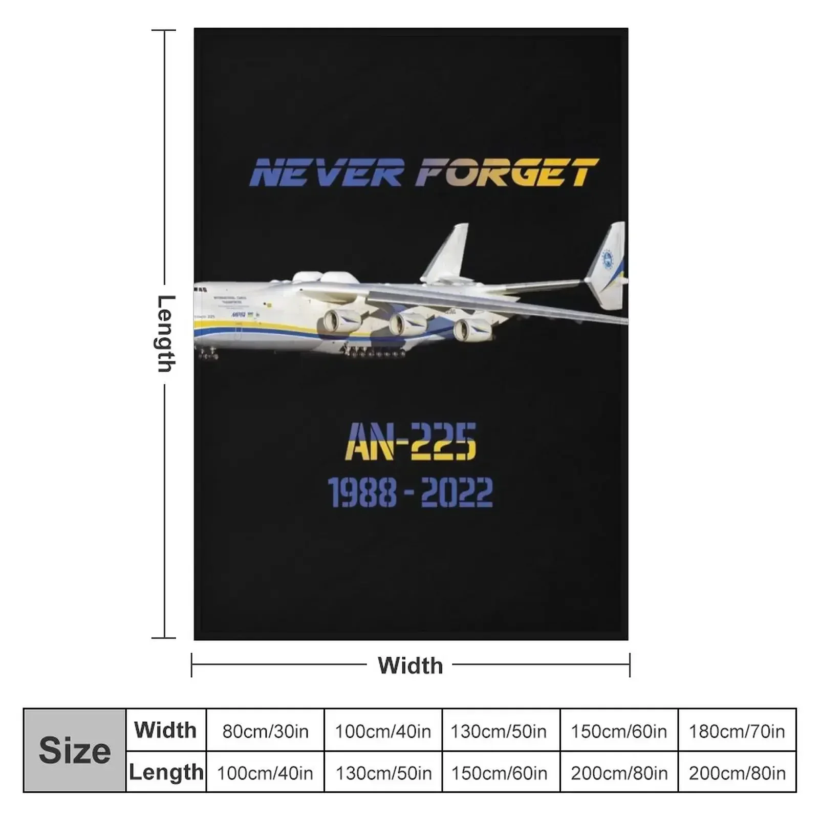 AN-225 Never forget Throw Blanket Decoratives Luxury Designer Blankets