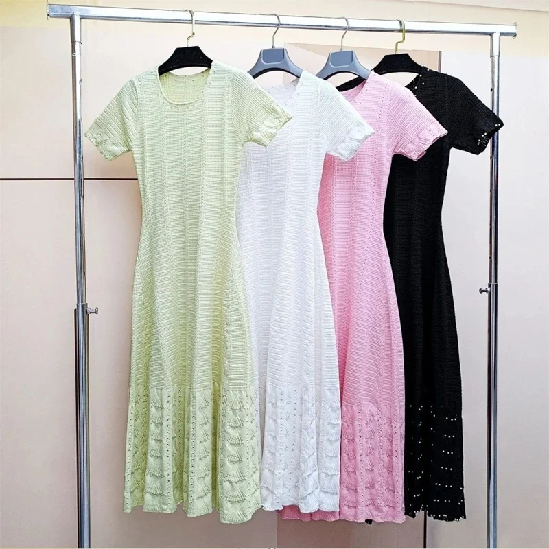 Robe longue sans manches avec perles découpées, Style français, Sexy, épaules dénudées, robe d'été pour femmes, fête de mariage, soirée, Date romantique