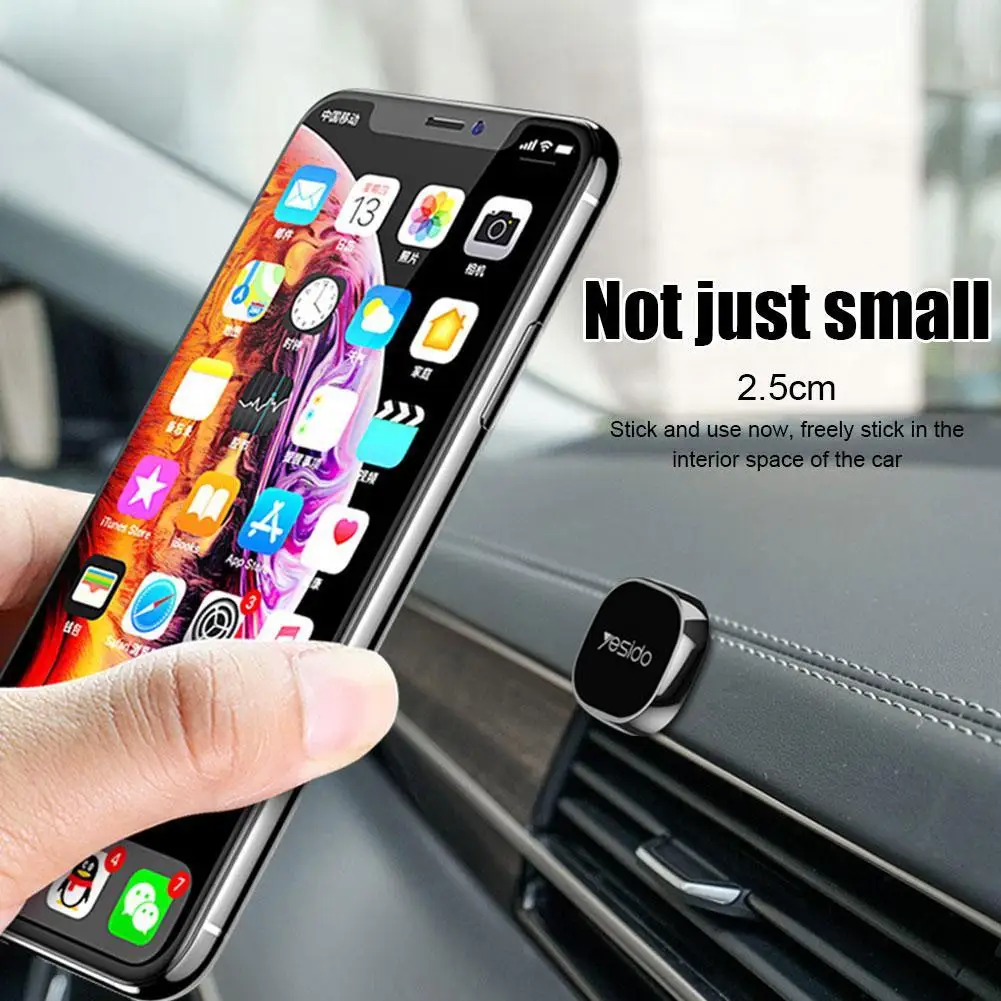 360° Mini Car Mobile Phone Magnetic Stand Gift Metal Air Outlet Car Magnetic Navigation Stand GPS Car Cross-border Wholesale