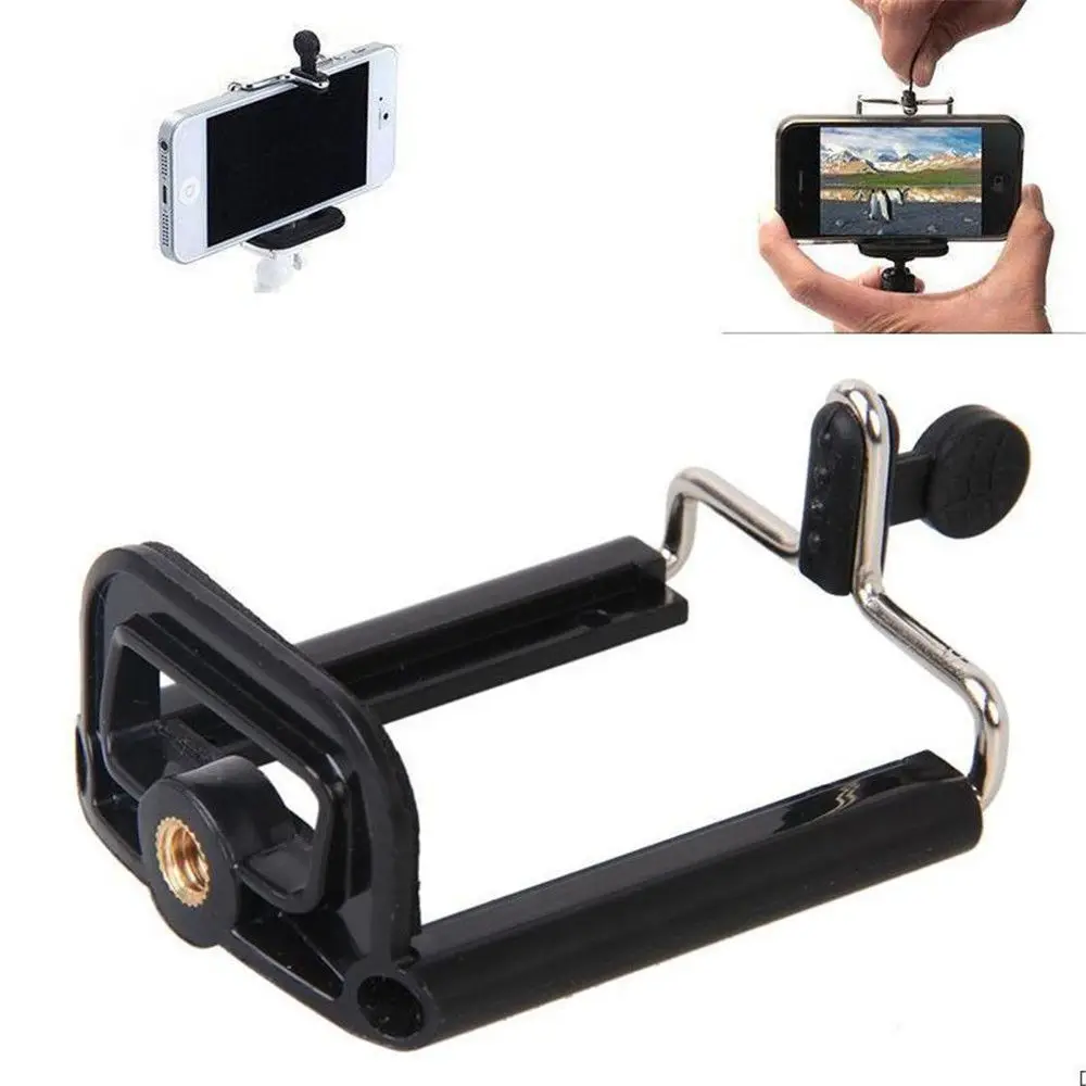 Durable Black Bracket For Tripod Stand Cell Phone Phone Holder Camera Stand Clip Adapter