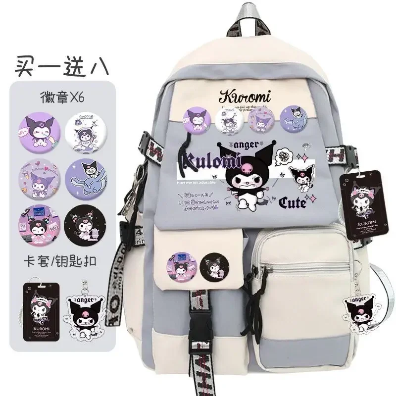 Sanrio Anime Kuromi plecaki dla dzieci Kawaii zabawki Mochilas aestehic Bag Student plecak kampusowy chłopców prezenty dla dziewcząt