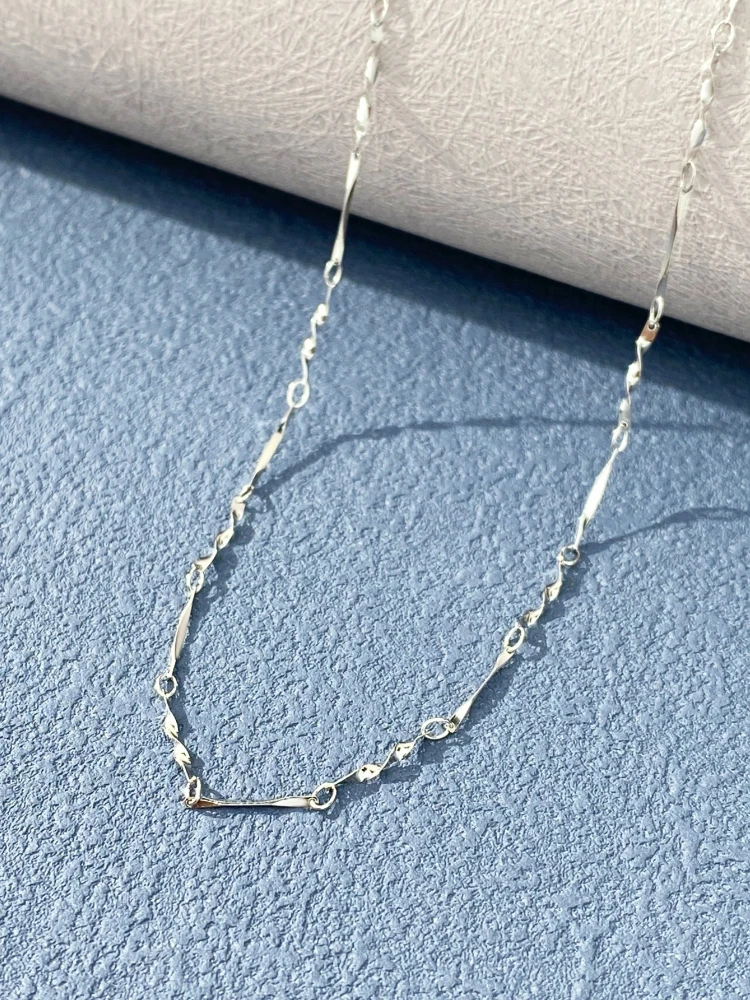 925 Sterling Silber Minimalistische 40cm 45cm Damen Einfache Halskette für Frauen Halskette Geschenke Mode Hochwertige Feine Schmuckstücke – Detail 18