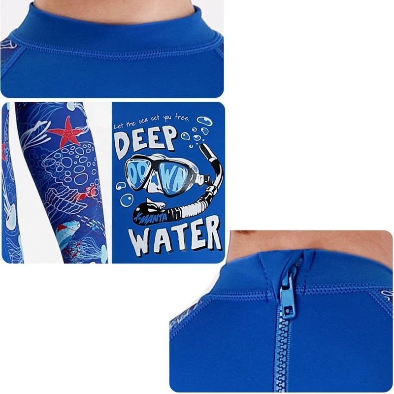 2024 Print Een Stuk Badkleding Lange Mouw Baby Jongen Wetsuit Snelle Droge Letter Kinderen Badpak Outdoor Sport Meisje Badkleding