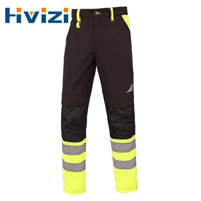 

Winter Reflective Pants Men Work Multi Pockets Hi Vis Pants High Visibility Work Wear Pants Road Construction Safety Trousers