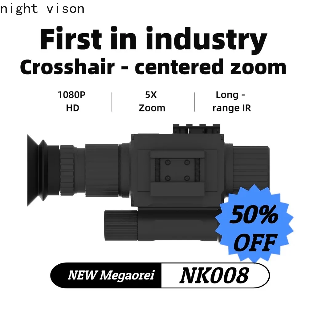

Sale​​​Megaorei NK008 5X AI Night Hunting Camera Scope - 850/940nm IR, 4 Lenses, 1080P HD, 20mm Rail 2026​​ (126 Chars)hot
