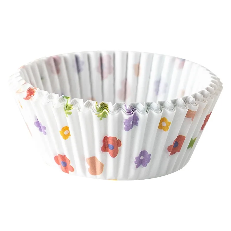 Cake Paper Tray White Chiffon Muffin Cups Paper Cups Baking Oil Paper Bottom High Temperature Disposable Home Use