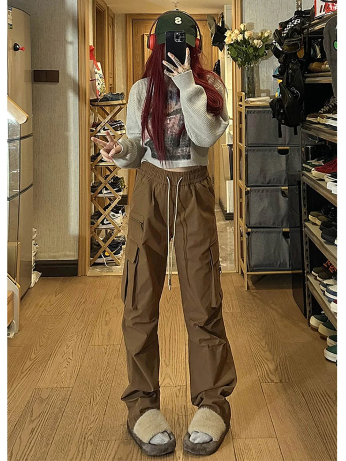 

Мужские брюки в стиле американского стритстайла для весны и осени, рабочие, в стиле парашютиста, свободные, повседневные, прямого кроя, модный бренд