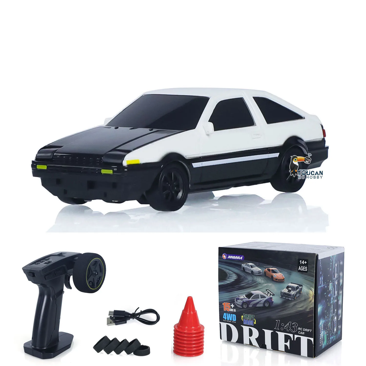 

1/43 High Speed 2.4G Radio Controlled Racing Car AE86 RC Drift Vehicle 4WD RTR Mini Model Toy with Battery for Adult