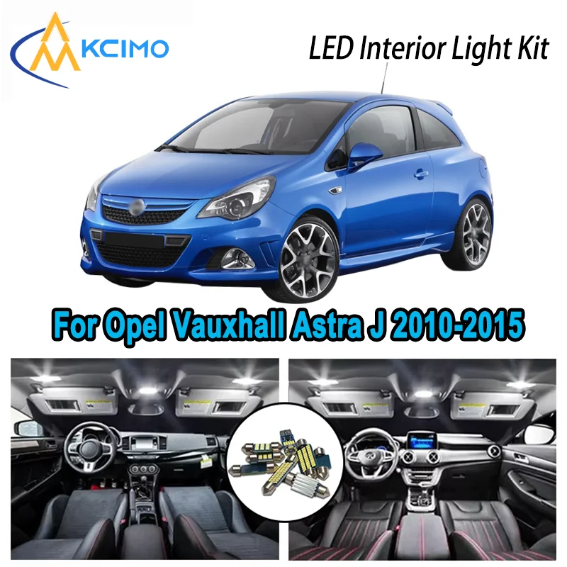 

For Opel Vauxhall Astra J 2010-2015 2011 2012 Premium Bright LED Interior Dome Map Trunk Light Kit Car Led Lamps Canbus No Error