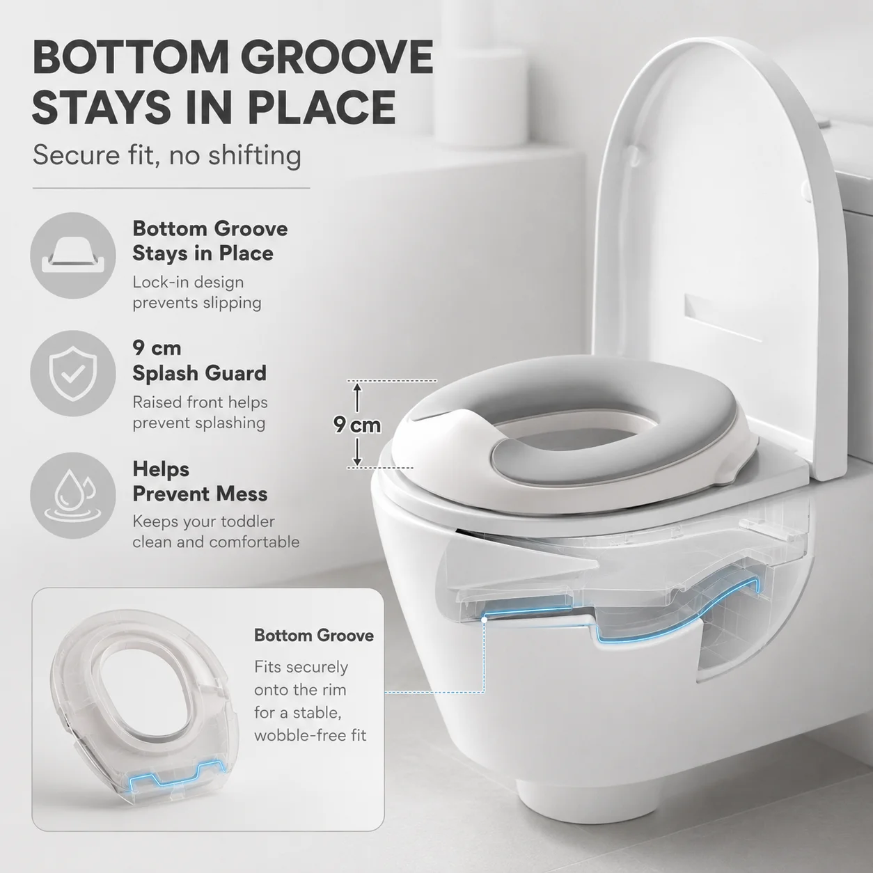 Asiento de entrenamiento para ir al baño para bebés, orinal portátil para niños pequeños, cojín suave antideslizante, para viajes, uso doméstico, ajuste adaptable