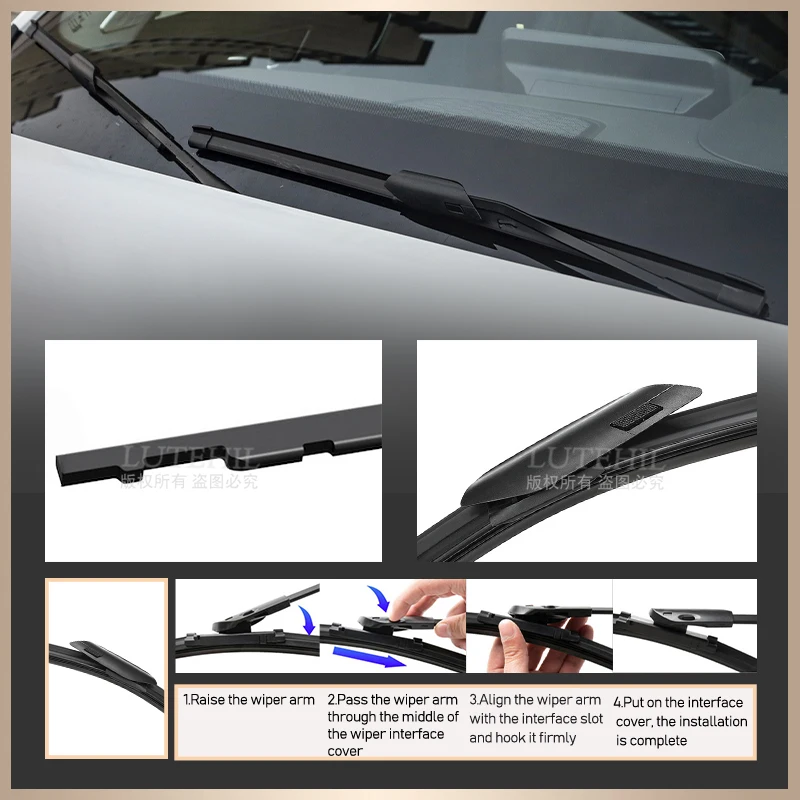 For Haval Jolion 2021-2024 2022 2023 Wiper Front & Rear Wiper Blades Windshield Windscreen Window Brushes 24